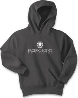 Youth Pullover Hooded Sweatshirt, Charcoal Grey